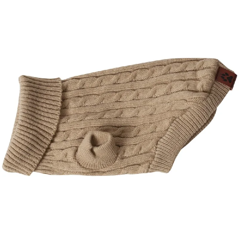 Shedrow K9 Brentwood Cable Knit Sweater Tan