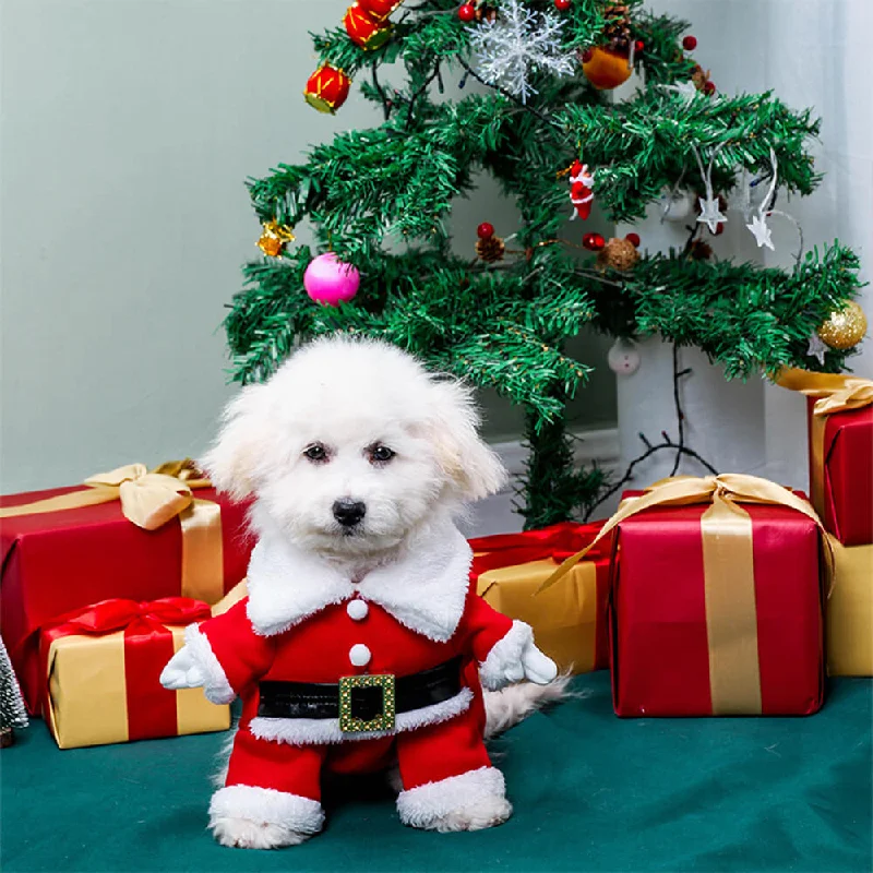 Stereoscopic Christmas Santa Claus Outfit Hat Cosplay Dog Costume