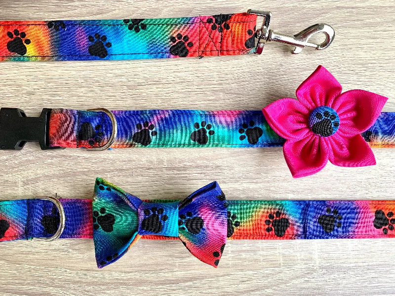 Tie Dye Paws Dog Collar