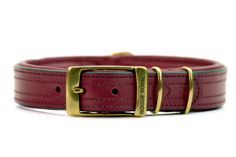 Hand Made Leather Dog Collar - Tuscan Burgandy (Slim Fit)