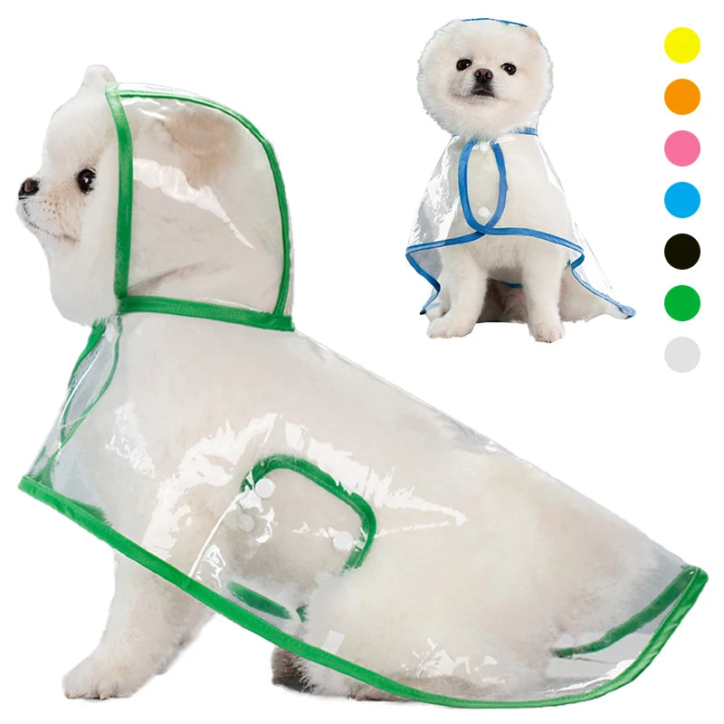 Waterproof Hooded Raincoat for Dogs - Transparent Puppy Poncho