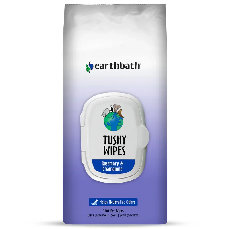 20% OFF: Earthbath Tushy Wipes - Rosemary & Chamomile For Dogs & Cats