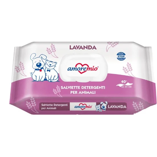 AmoreMio Pet Wipes Lavanda 40pcs