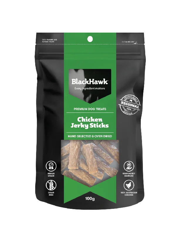 Black Hawk Chicken Jerky Sticks Dog Treats 100g