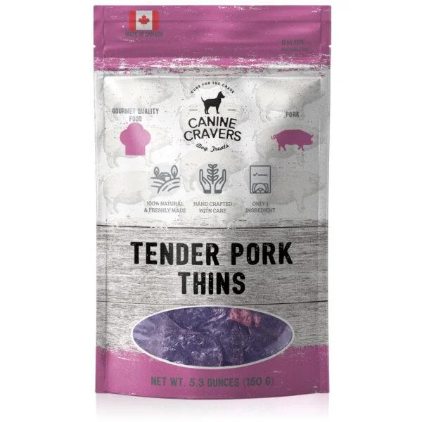 Canine Cravers Tender Pork Thins 5.3 oz Bag