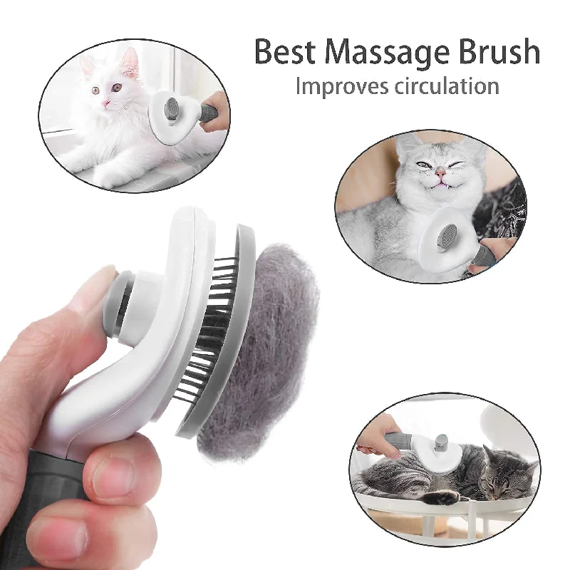 Cat & Dog Brush, Self Cleaning Slicker Brushes for Shedding and Grooming Removes Loose Undercoat for Cats Dogs