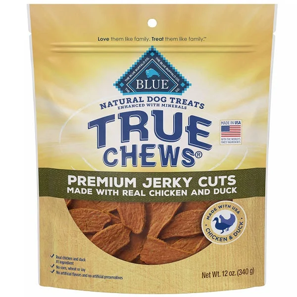 Blue TrueChew Premium Jerky Cuts Chicken & Duck 340g