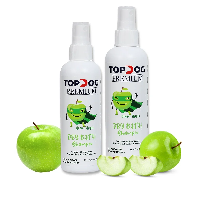 Dry Bath Spray Shampoo (Green Apple) - 200 ML, Combo of 2