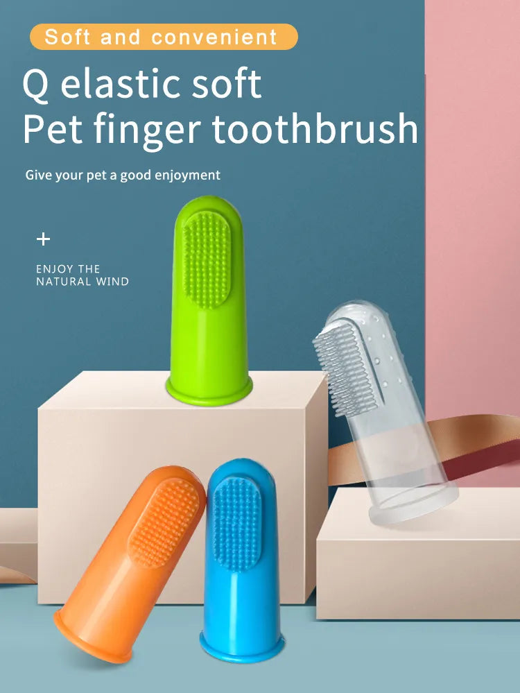 Soft Silicone Finger Toothbrush for Cats & Dogs