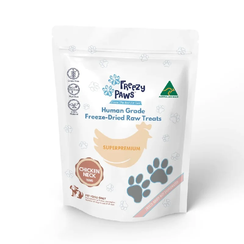 Freezy Paws Freeze Dried Human Grade Chicken Neck Dog and Cat Treats 100g