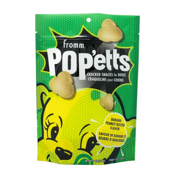 Fromm Dog Pop'etts Banana Peanut Buster Cracker Snacks 6 oz