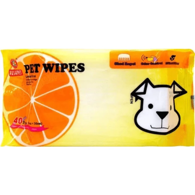 Hush Pet Wet Wipes For Dogs & Puppies 40pcs