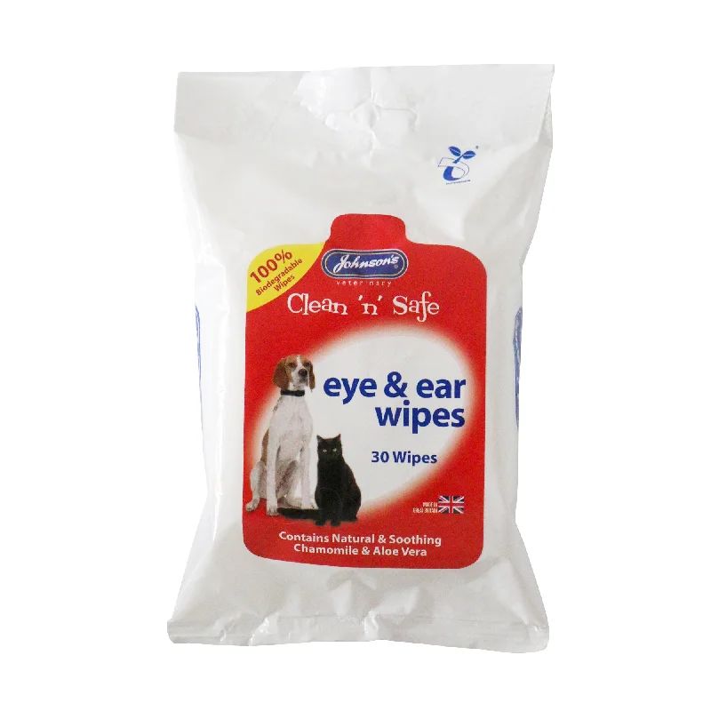 Johnson's Clean 'n' Safe Eye & Ear Wipes 30 Wipe Sachet