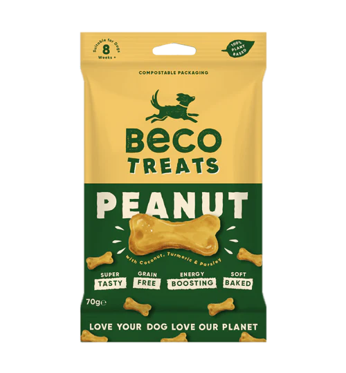 Natural Vegan Peanut Dog Treats - Peanut, Coconut & Turmeric - 70g