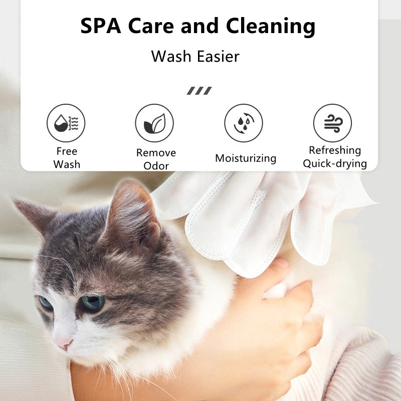 No Rinse Spa Wet Gloves for Pet Cleaning (Free Delivery)