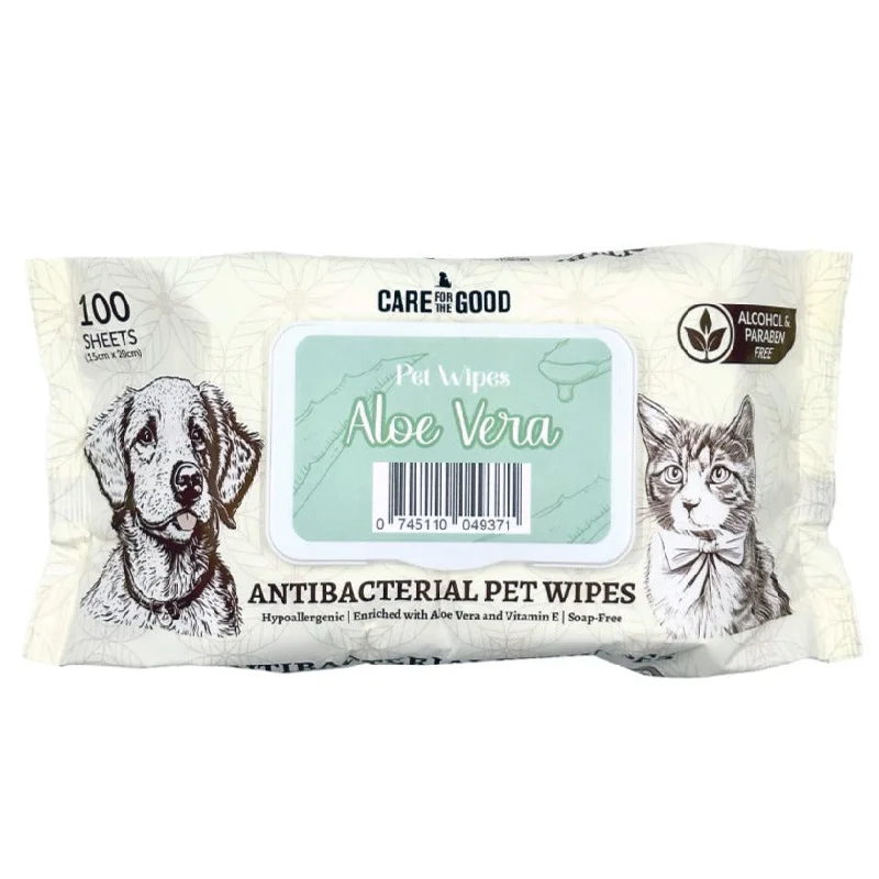 3 FOR $11.90: Care For The Good Aloe Vera Antibacterial Pet Wipes (100Pcs)