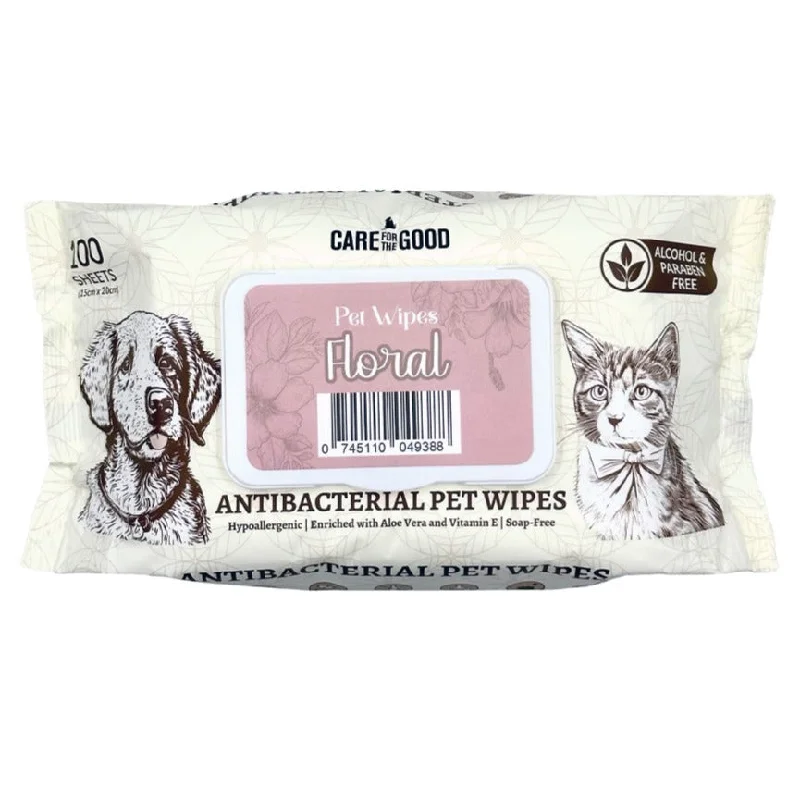 3 FOR $11.90: Care For The Good Floral Antibacterial Pet Wipes (100Pcs)