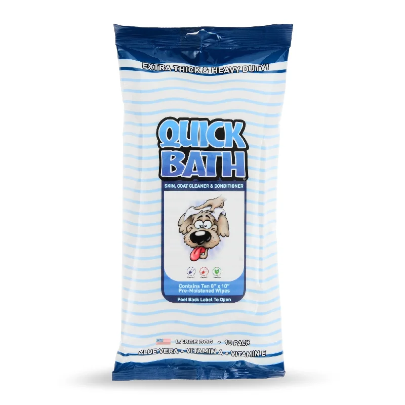 QuickBath® Dog Towelettes Removes Odor & Bacteria (Large Dog 10ct)