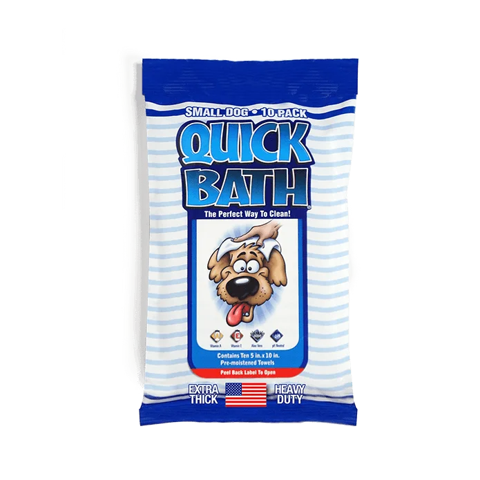 QuickBath® Dog Towelettes Removes Odor & Bacteria (Small Dog 10ct)