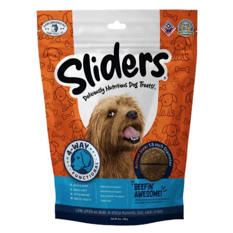 Sliders® "Beefin' Awesome!" 4-Way Functional Dog Treats