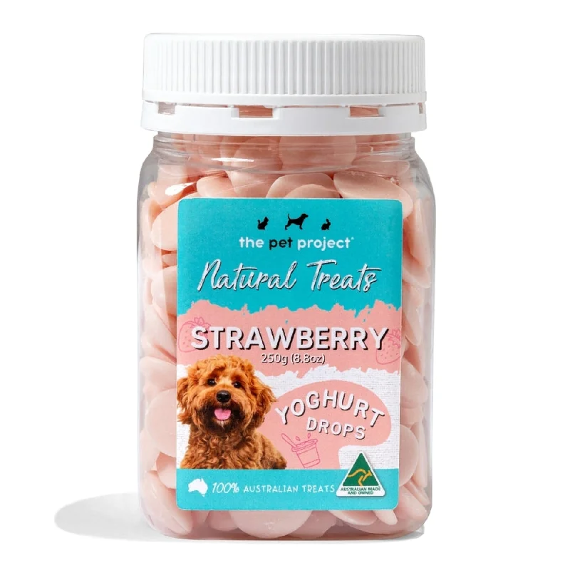 The Pet Project Dog Treat Yoghurt Drops Strawberry 250g