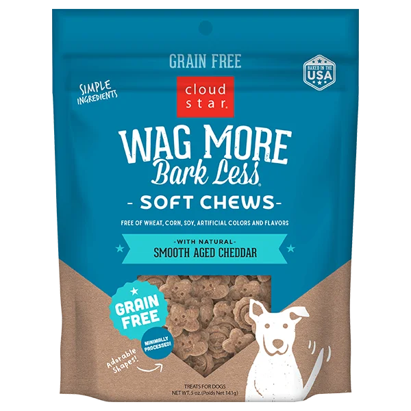 Cloud Star Wag More Bark Less Soft & Chewy Grain Free Smooth Aged Cheddar 141g